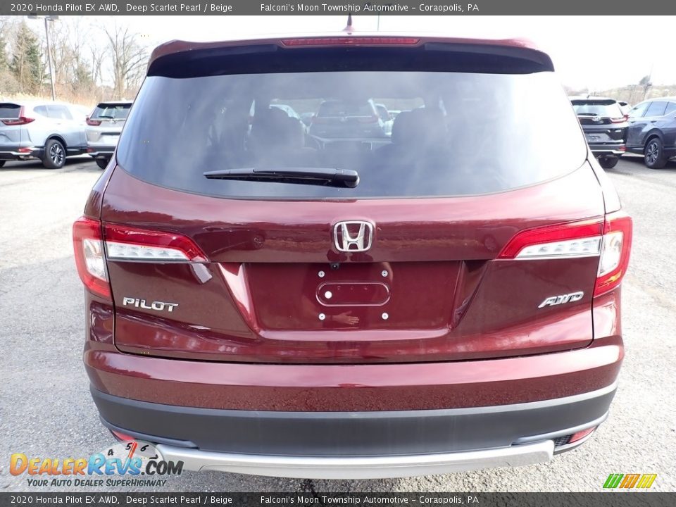 2020 Honda Pilot EX AWD Deep Scarlet Pearl / Beige Photo #3
