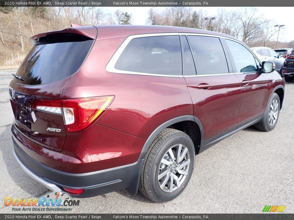2020 Honda Pilot EX AWD Deep Scarlet Pearl / Beige Photo #4