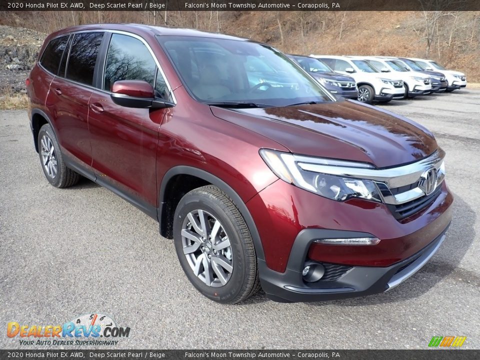 2020 Honda Pilot EX AWD Deep Scarlet Pearl / Beige Photo #5