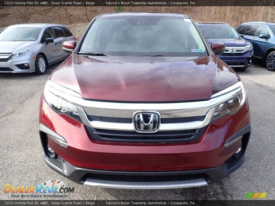 2020 Honda Pilot EX AWD Deep Scarlet Pearl / Beige Photo #6