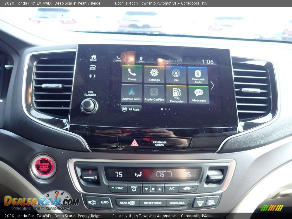 2020 Honda Pilot EX AWD Deep Scarlet Pearl / Beige Photo #13