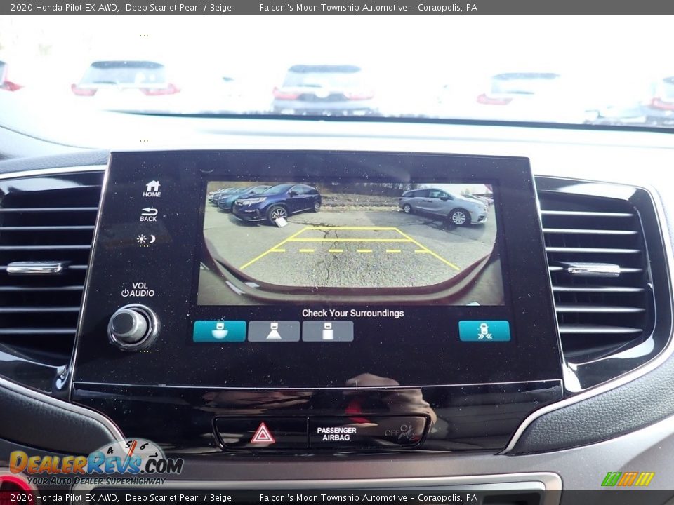 2020 Honda Pilot EX AWD Deep Scarlet Pearl / Beige Photo #14