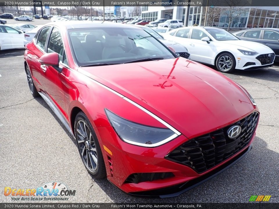 2020 Hyundai Sonata Limited Calypso Red / Dark Gray Photo #3
