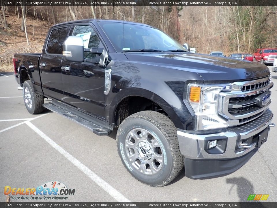 2020 Ford F250 Super Duty Lariat Crew Cab 4x4 Agate Black / Dark Marsala Photo #3