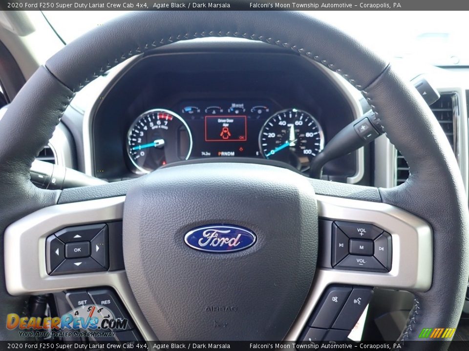 2020 Ford F250 Super Duty Lariat Crew Cab 4x4 Agate Black / Dark Marsala Photo #15