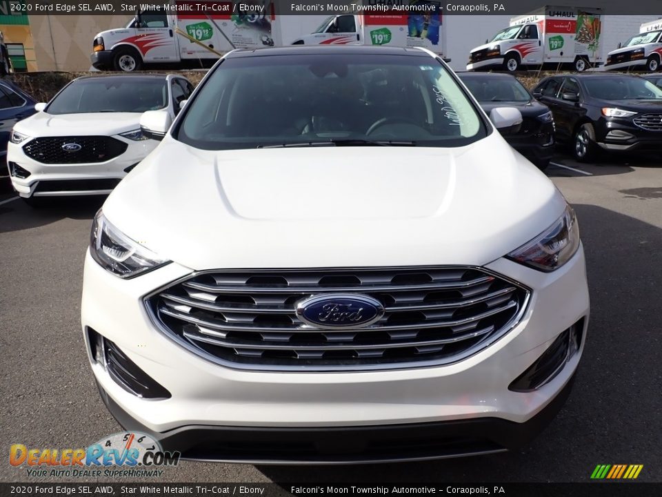 2020 Ford Edge SEL AWD Star White Metallic Tri-Coat / Ebony Photo #4