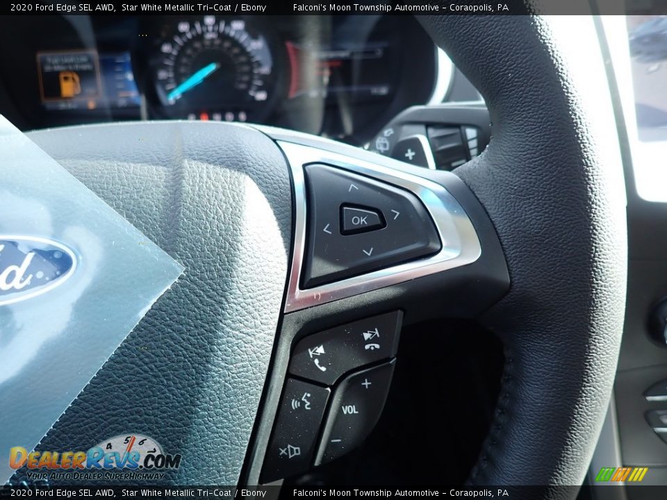 2020 Ford Edge SEL AWD Star White Metallic Tri-Coat / Ebony Photo #14