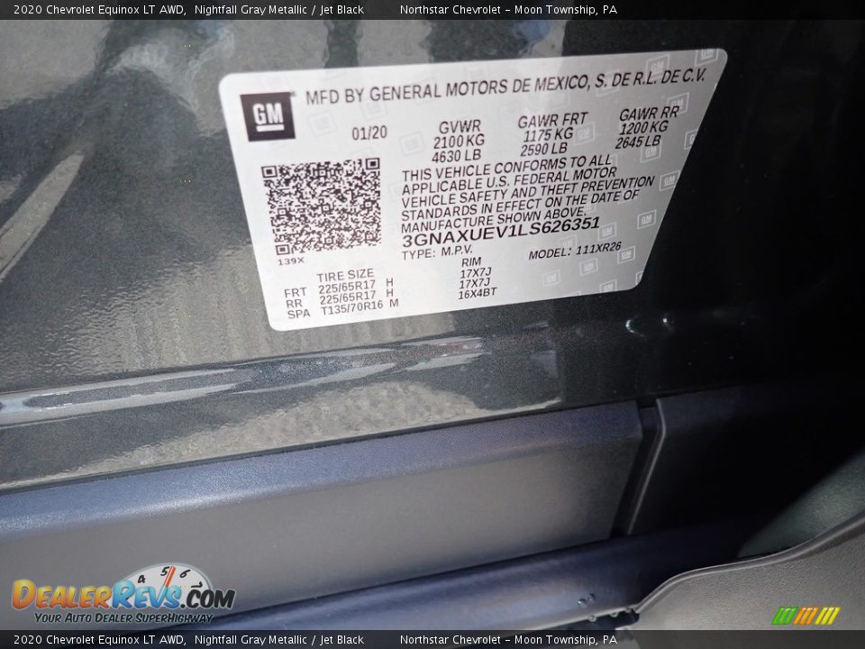 2020 Chevrolet Equinox LT AWD Nightfall Gray Metallic / Jet Black Photo #15