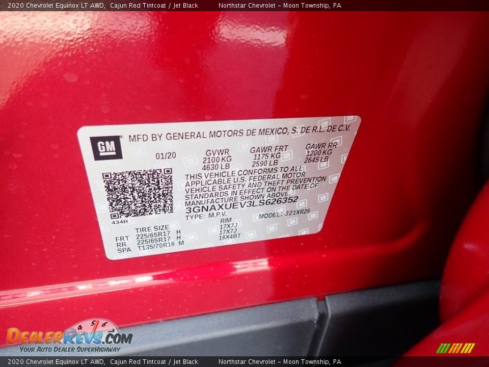 2020 Chevrolet Equinox LT AWD Cajun Red Tintcoat / Jet Black Photo #16