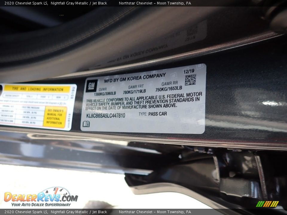 2020 Chevrolet Spark LS Nightfall Gray Metallic / Jet Black Photo #13