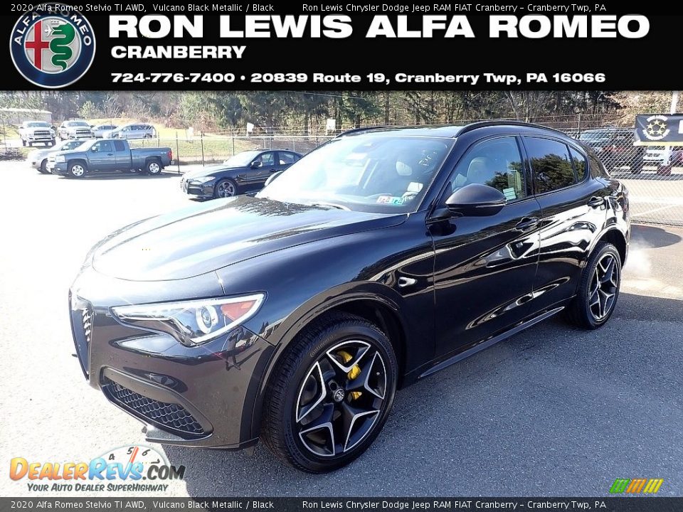 2020 Alfa Romeo Stelvio TI AWD Vulcano Black Metallic / Black Photo #1