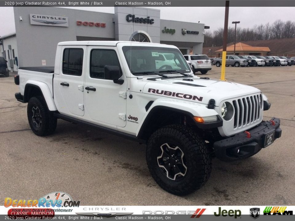 2020 Jeep Gladiator Rubicon 4x4 Bright White / Black Photo #1