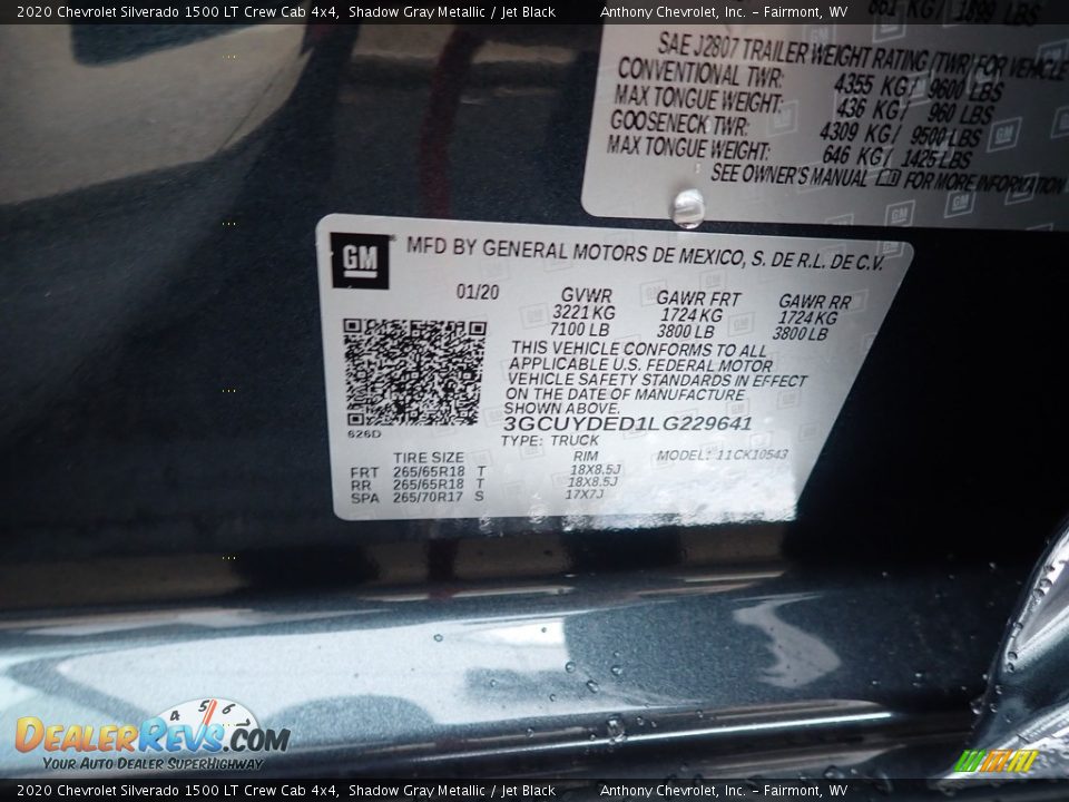 2020 Chevrolet Silverado 1500 LT Crew Cab 4x4 Shadow Gray Metallic / Jet Black Photo #14