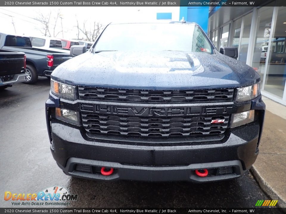 2020 Chevrolet Silverado 1500 Custom Trail Boss Crew Cab 4x4 Northsky Blue Metallic / Jet Black Photo #7