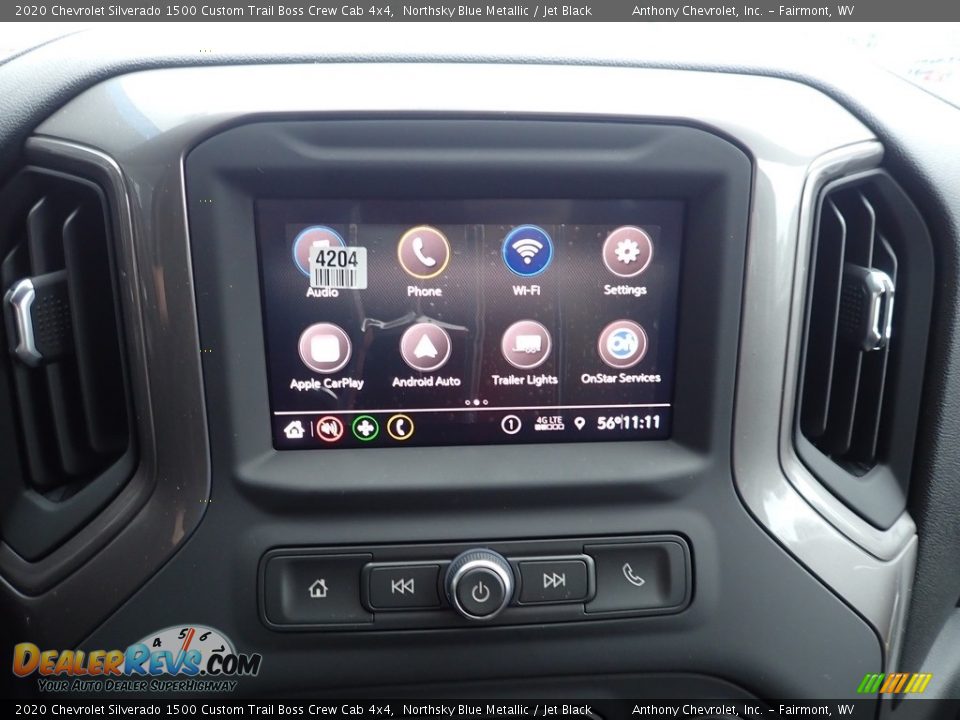 2020 Chevrolet Silverado 1500 Custom Trail Boss Crew Cab 4x4 Northsky Blue Metallic / Jet Black Photo #15