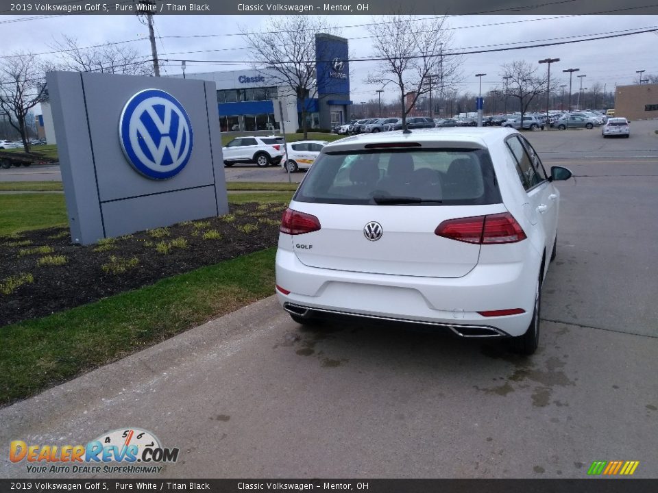 2019 Volkswagen Golf S Pure White / Titan Black Photo #3