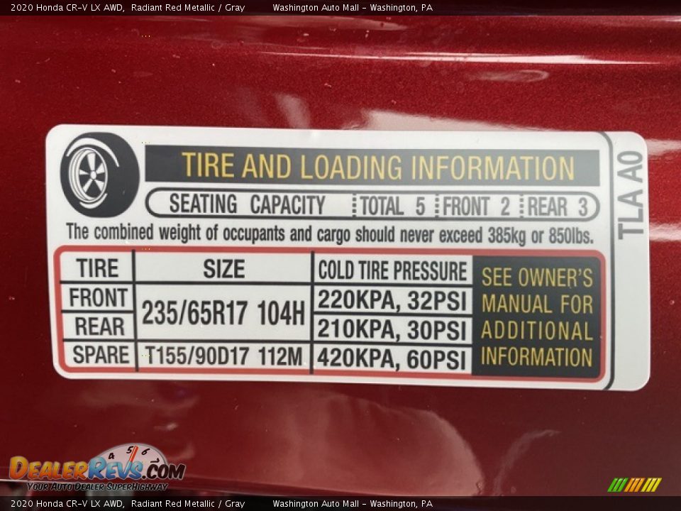 2020 Honda CR-V LX AWD Radiant Red Metallic / Gray Photo #8