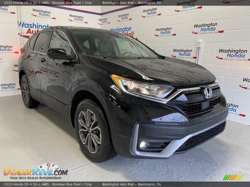 2020 Honda CR-V EX-L AWD Obsidian Blue Pearl / Gray Photo #2