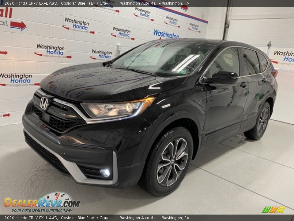 2020 Honda CR-V EX-L AWD Obsidian Blue Pearl / Gray Photo #4