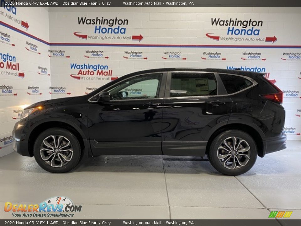 2020 Honda CR-V EX-L AWD Obsidian Blue Pearl / Gray Photo #5