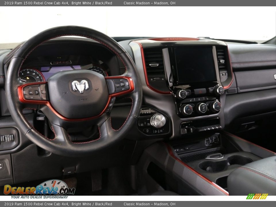 2019 Ram 1500 Rebel Crew Cab 4x4 Bright White / Black/Red Photo #8