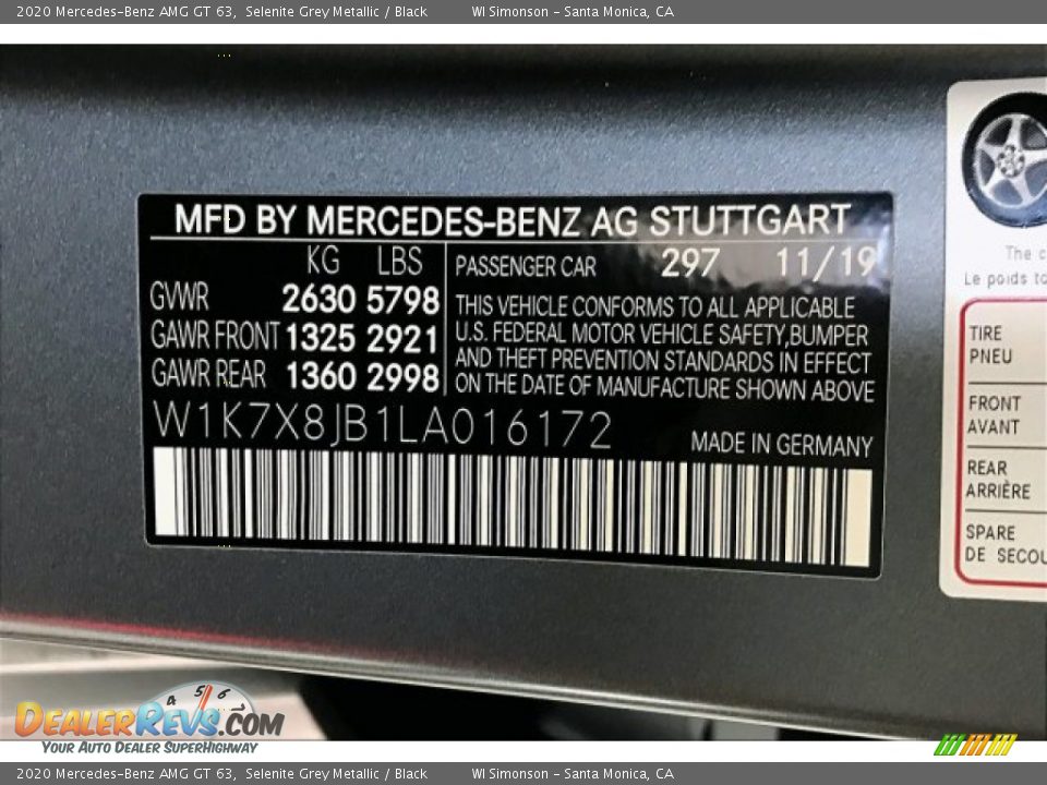 2020 Mercedes-Benz AMG GT 63 Selenite Grey Metallic / Black Photo #24