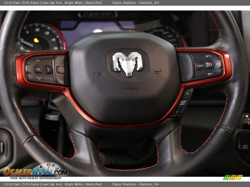 2019 Ram 1500 Rebel Crew Cab 4x4 Bright White / Black/Red Photo #9