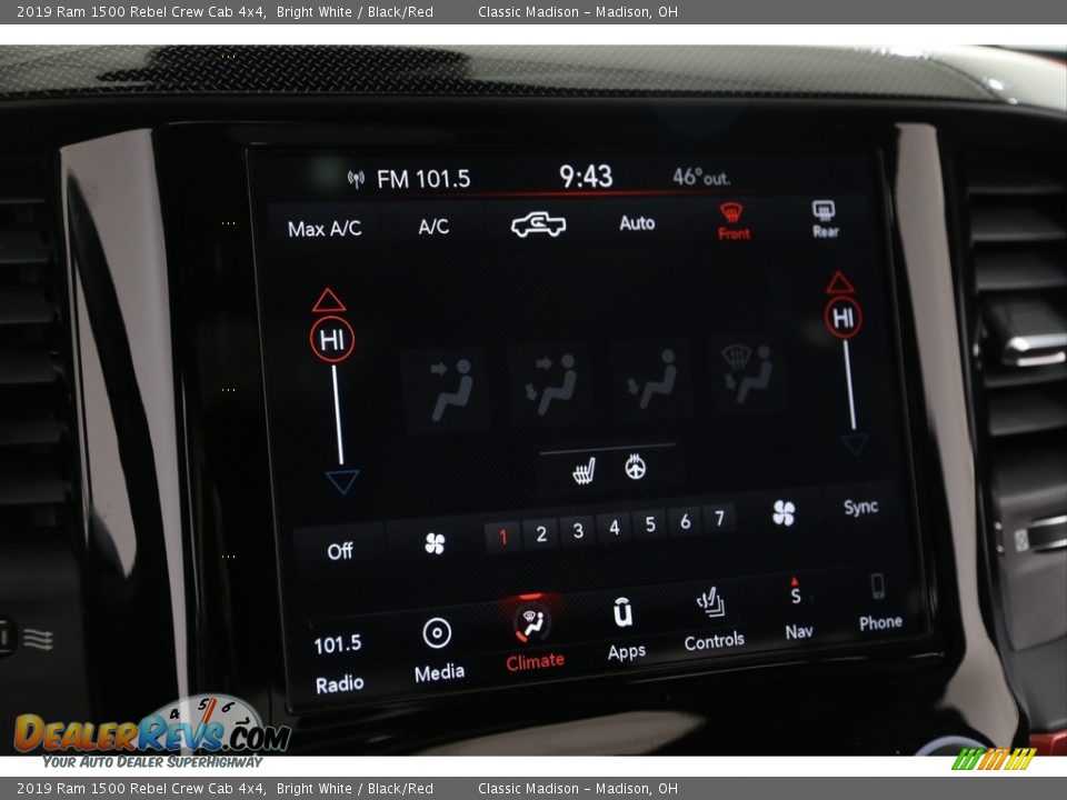 2019 Ram 1500 Rebel Crew Cab 4x4 Bright White / Black/Red Photo #13