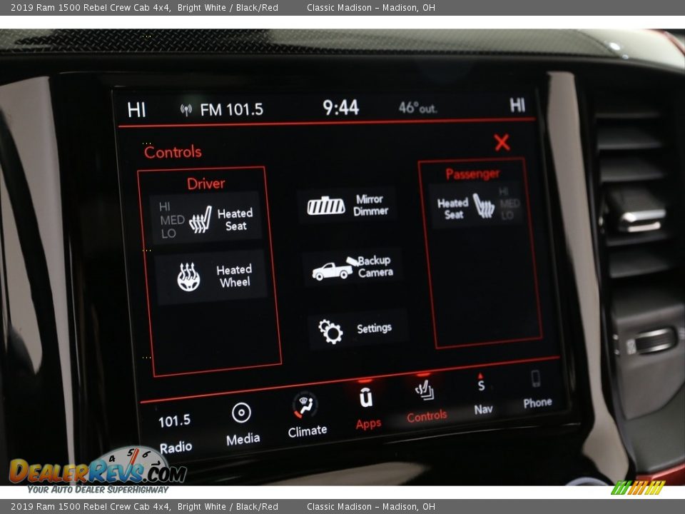 2019 Ram 1500 Rebel Crew Cab 4x4 Bright White / Black/Red Photo #16