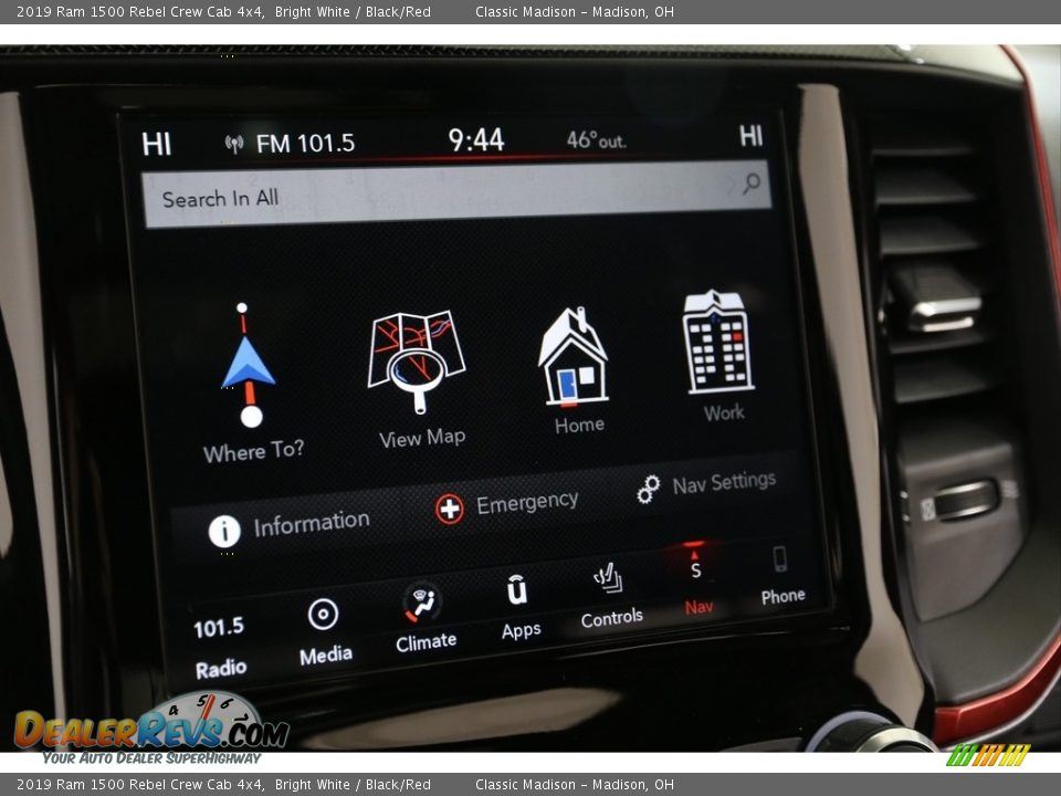 2019 Ram 1500 Rebel Crew Cab 4x4 Bright White / Black/Red Photo #17