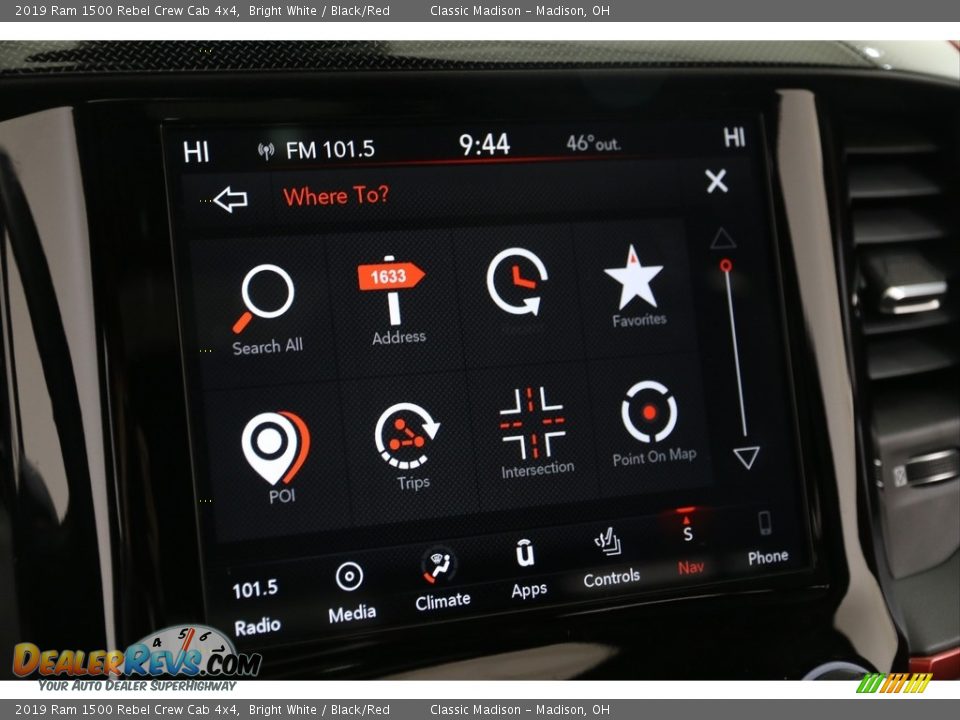 2019 Ram 1500 Rebel Crew Cab 4x4 Bright White / Black/Red Photo #18