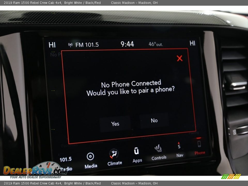 2019 Ram 1500 Rebel Crew Cab 4x4 Bright White / Black/Red Photo #20