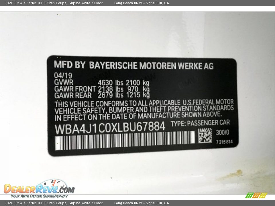 2020 BMW 4 Series 430i Gran Coupe Alpine White / Black Photo #19