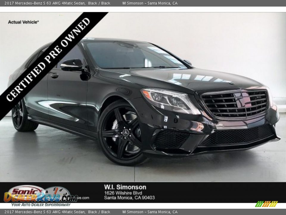 2017 Mercedes-Benz S 63 AMG 4Matic Sedan Black / Black Photo #1