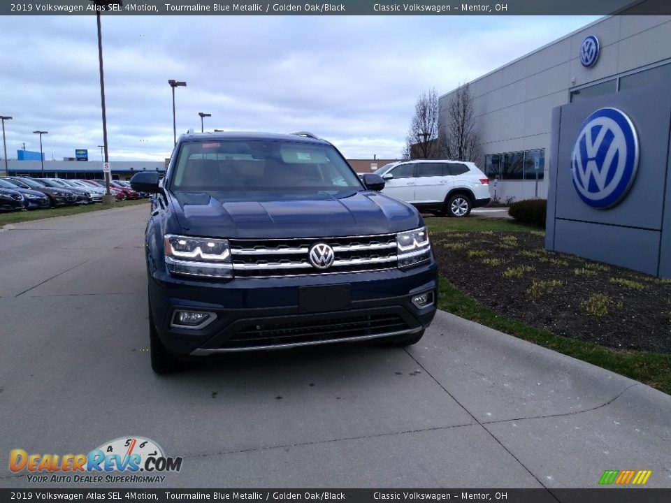 2019 Volkswagen Atlas SEL 4Motion Tourmaline Blue Metallic / Golden Oak/Black Photo #1