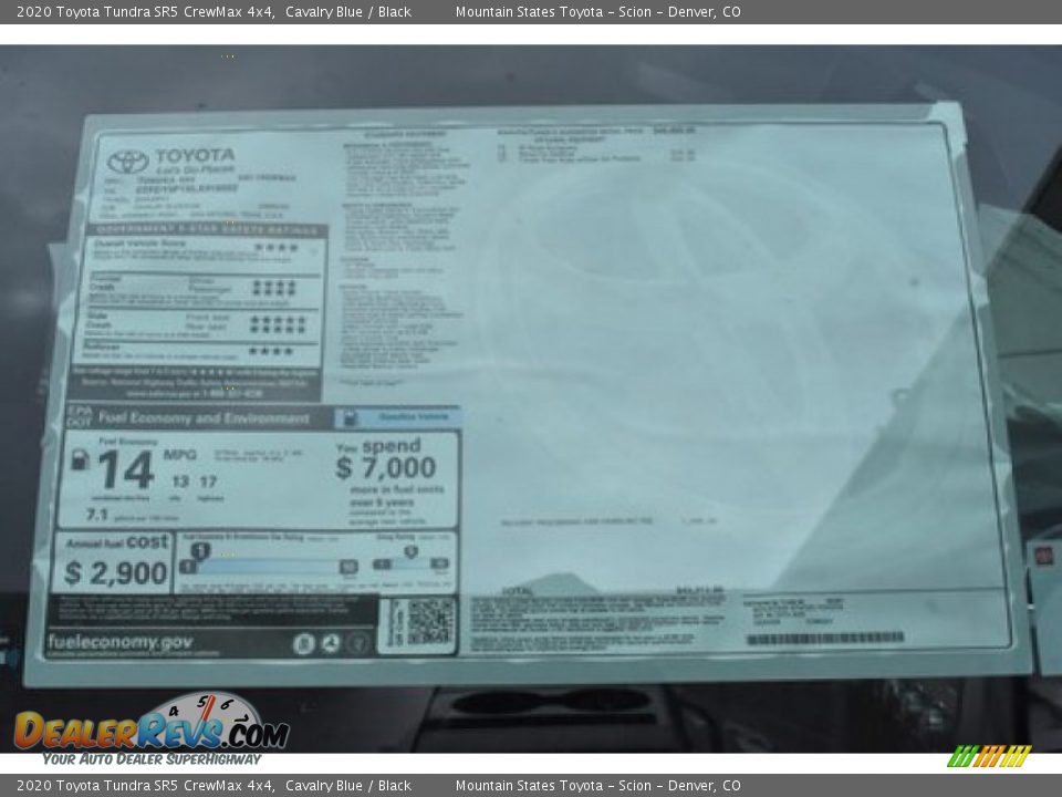 2020 Toyota Tundra SR5 CrewMax 4x4 Cavalry Blue / Black Photo #10