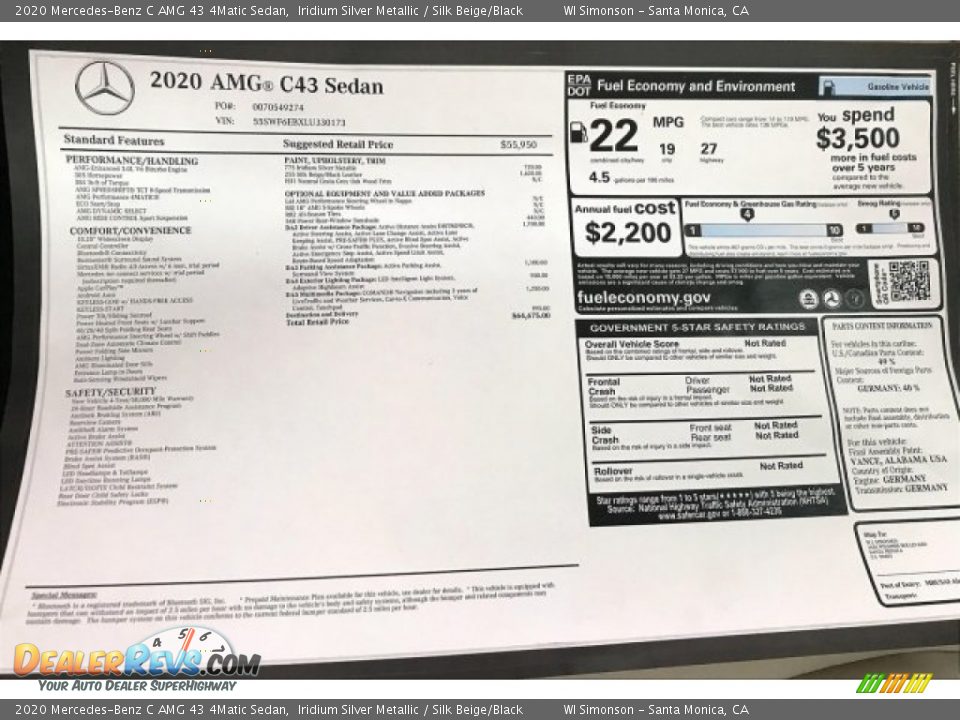 2020 Mercedes-Benz C AMG 43 4Matic Sedan Iridium Silver Metallic / Silk Beige/Black Photo #11