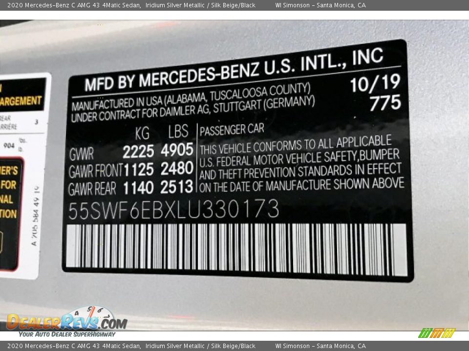 2020 Mercedes-Benz C AMG 43 4Matic Sedan Iridium Silver Metallic / Silk Beige/Black Photo #24
