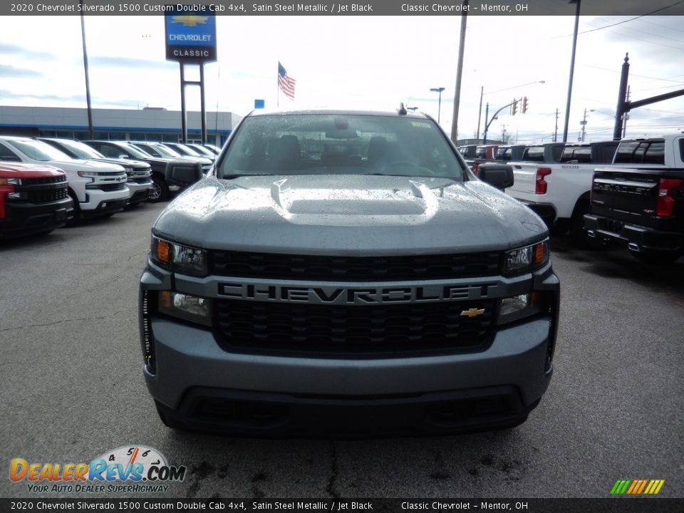 2020 Chevrolet Silverado 1500 Custom Double Cab 4x4 Satin Steel Metallic / Jet Black Photo #2