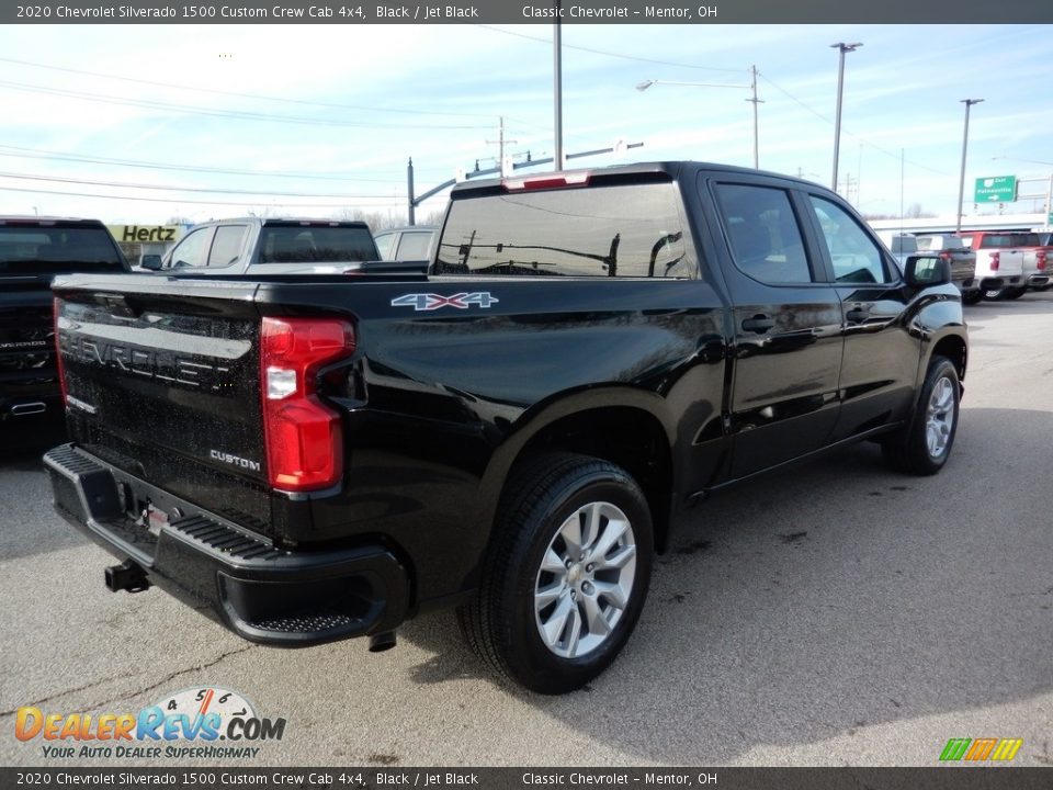 2020 Chevrolet Silverado 1500 Custom Crew Cab 4x4 Black / Jet Black Photo #4
