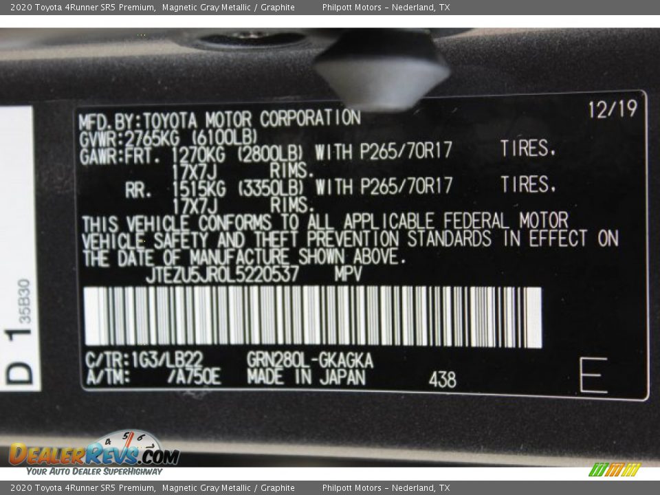 2020 Toyota 4Runner SR5 Premium Magnetic Gray Metallic / Graphite Photo #25