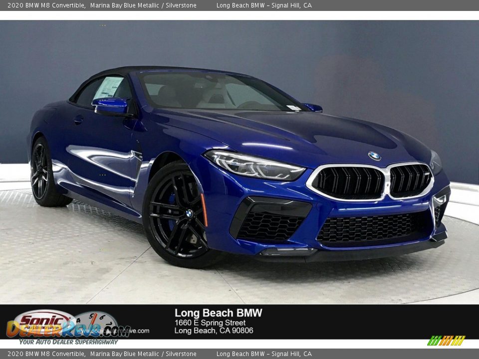 2020 BMW M8 Convertible Marina Bay Blue Metallic / Silverstone Photo #1