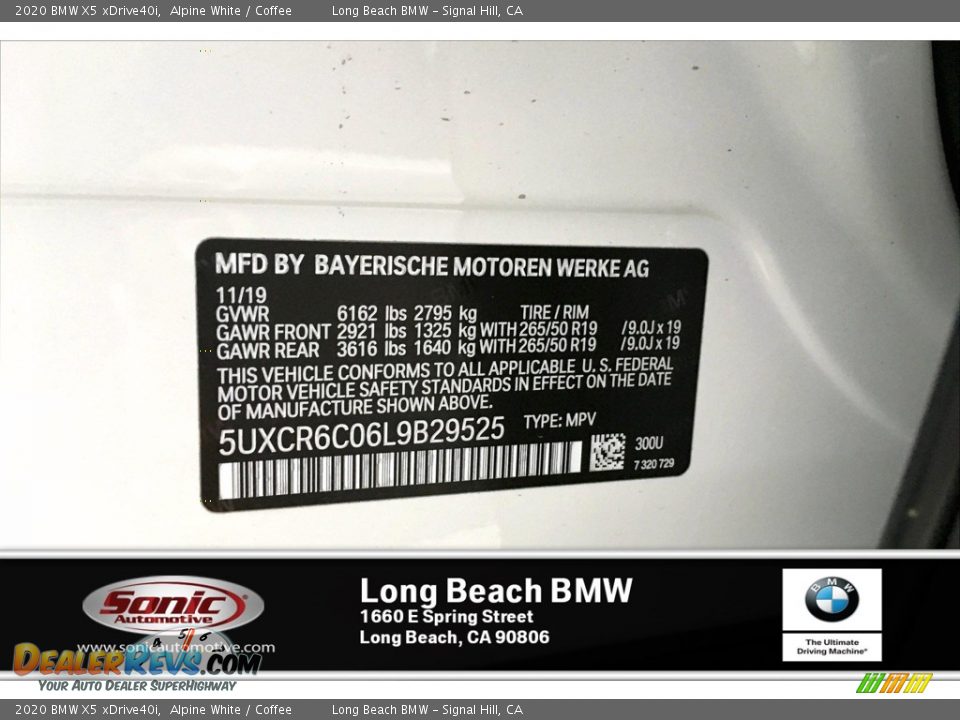 2020 BMW X5 xDrive40i Alpine White / Coffee Photo #11