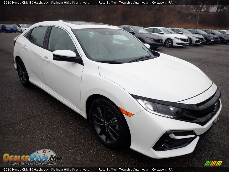 2020 Honda Civic EX Hatchback Platinum White Pearl / Ivory Photo #5