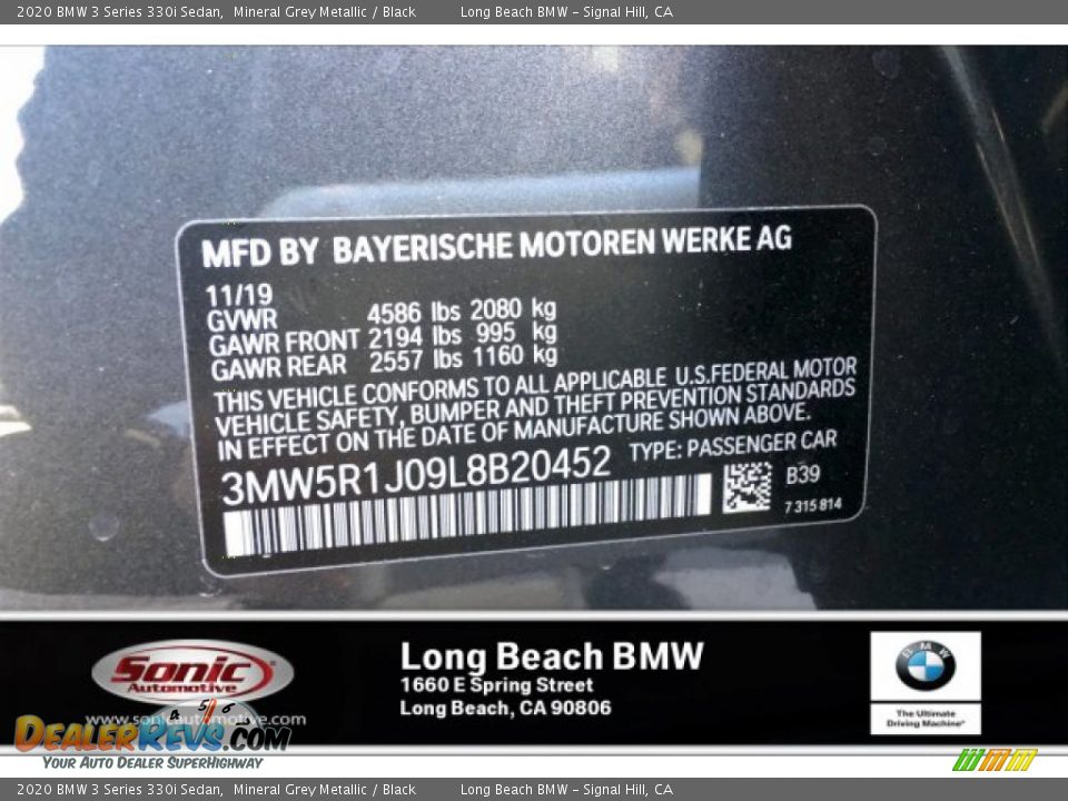 2020 BMW 3 Series 330i Sedan Mineral Grey Metallic / Black Photo #11