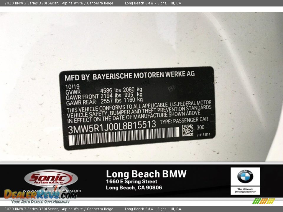 2020 BMW 3 Series 330i Sedan Alpine White / Canberra Beige Photo #11