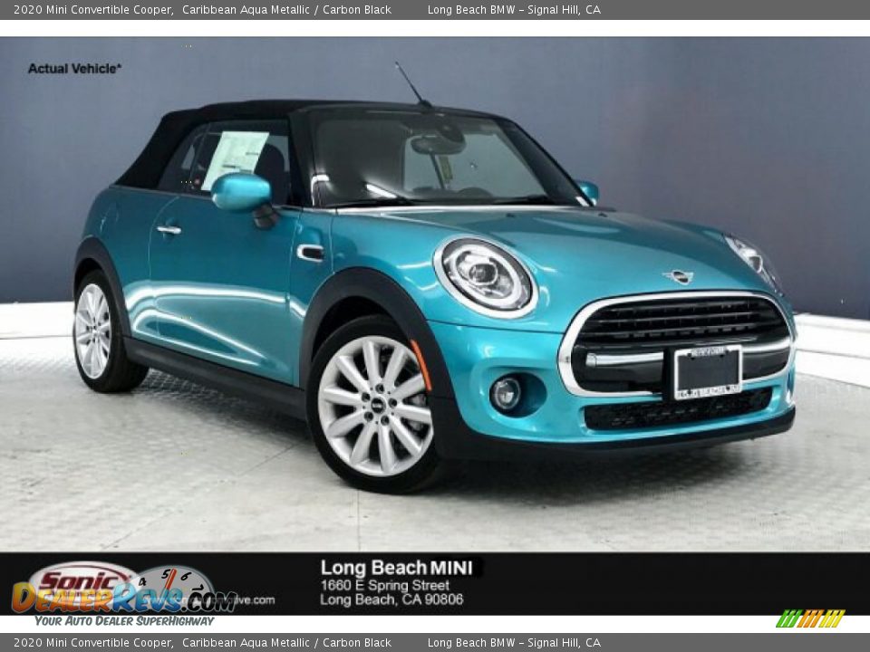 2020 Mini Convertible Cooper Caribbean Aqua Metallic / Carbon Black Photo #1