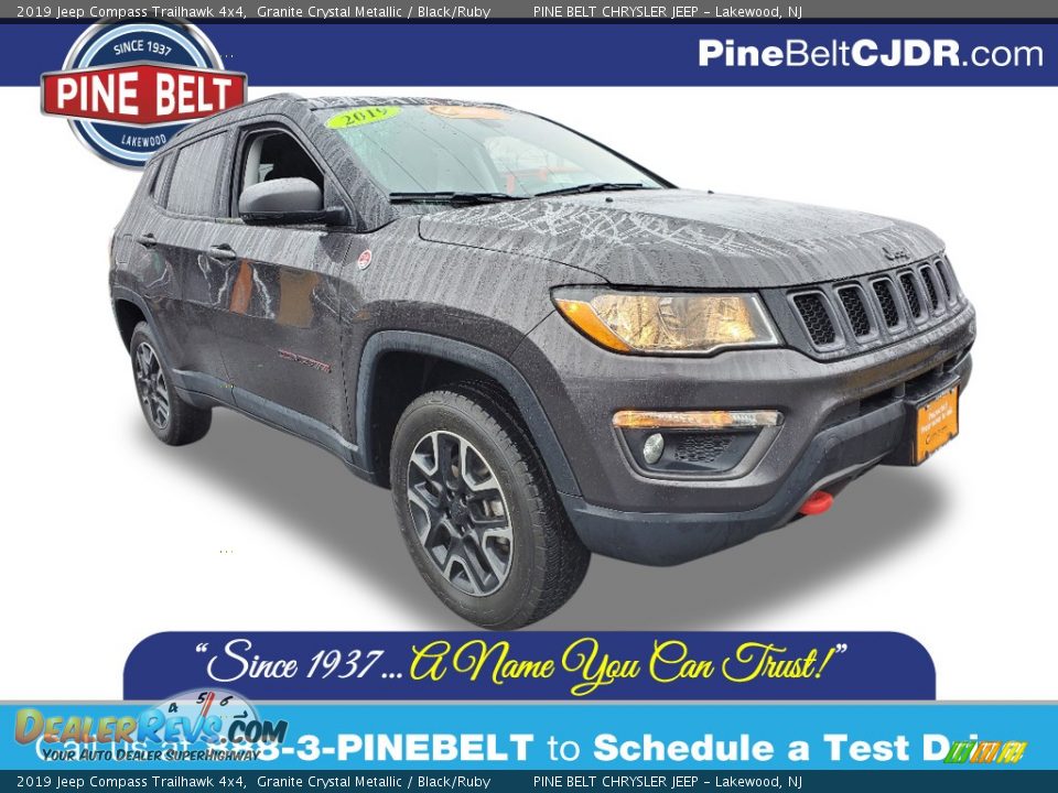 2019 Jeep Compass Trailhawk 4x4 Granite Crystal Metallic / Black/Ruby Photo #1