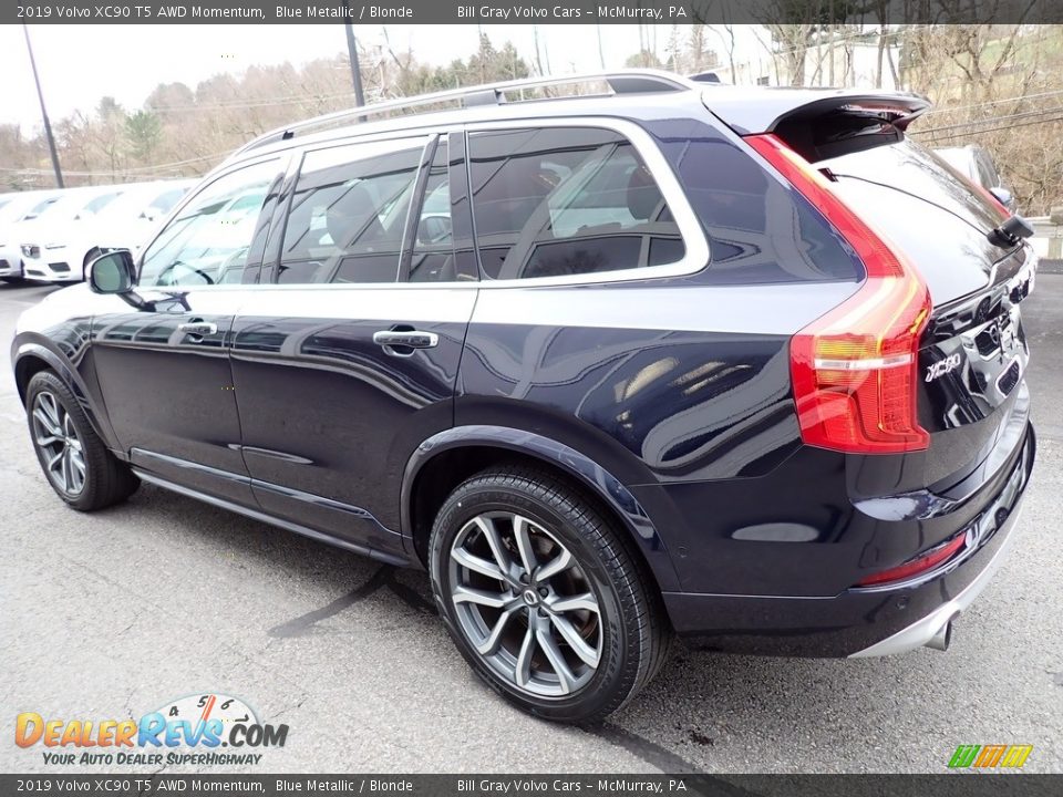 2019 Volvo XC90 T5 AWD Momentum Blue Metallic / Blonde Photo #6