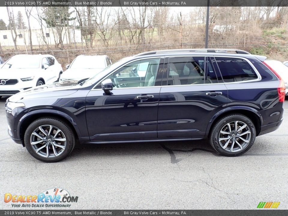 2019 Volvo XC90 T5 AWD Momentum Blue Metallic / Blonde Photo #7